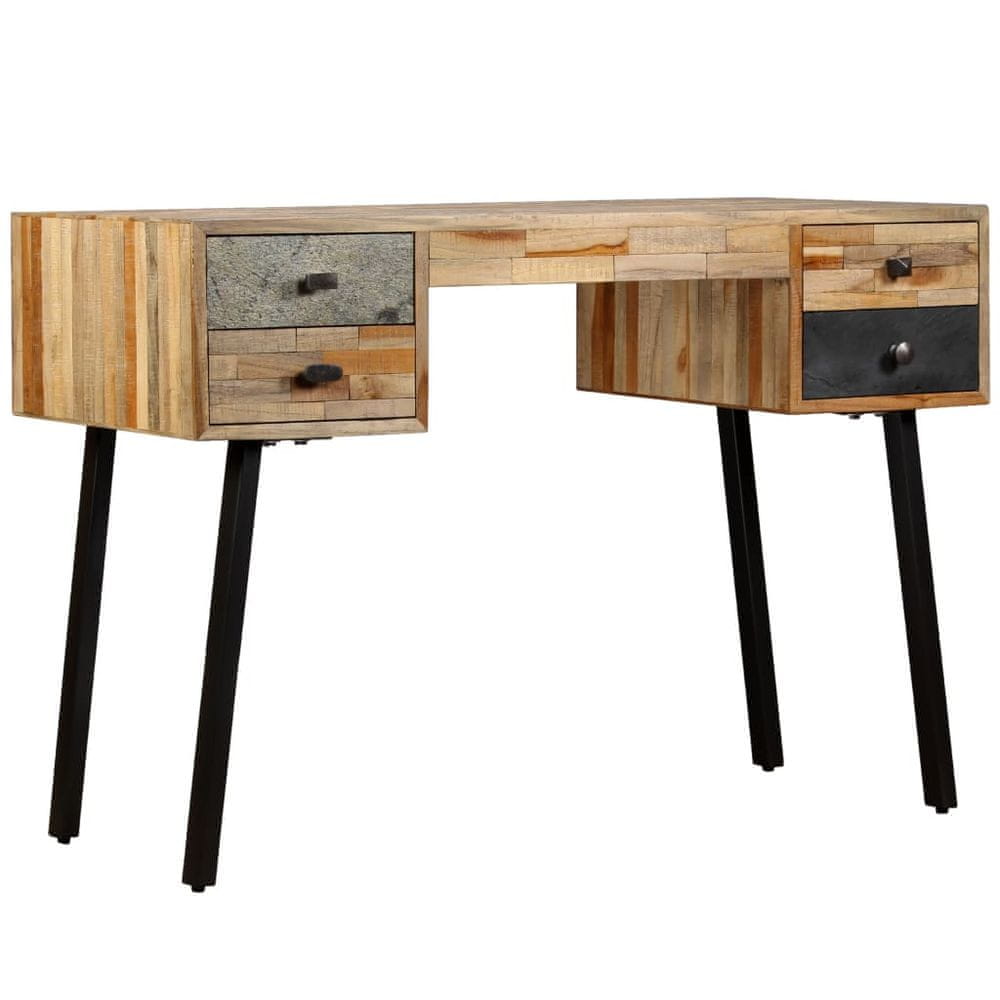 Vidaxl Písací stôl z masívneho recyklovaného dreva, 110x50x76 cm